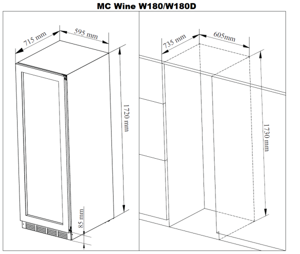 Винный шкаф MC Wine W180B